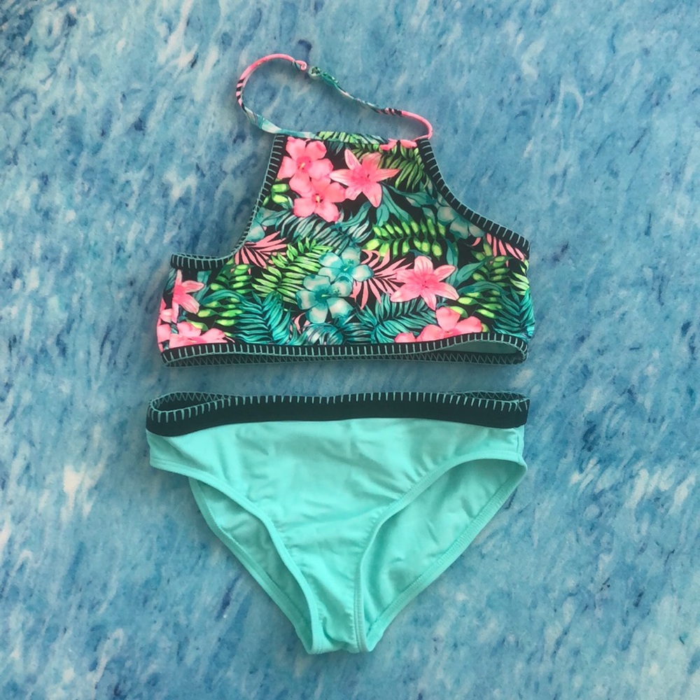 Tween bikini aqua floral - 12